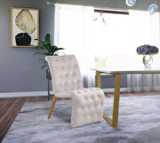 Cream velvet tufted dining chair pair by Meridian additional picture 4