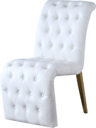 White faux leather tufted dining chair pair by Meridian additional picture 4