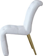 White faux leather tufted dining chair pair by Meridian additional picture 5