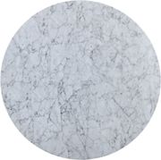 Round white faux marble top / base dining table by Meridian additional picture 3