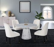 Round white faux marble top / base dining table by Meridian additional picture 5