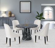 Round black faux marble dining table additional photo 3 of 2