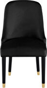 Black velvet dining chair w/ golden tip legs by Meridian additional picture 3