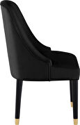 Black velvet dining chair w/ golden tip legs by Meridian additional picture 5