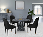 Black velvet dining chair w/ golden tip legs by Meridian additional picture 7