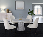 Gray velvet dining chair w/ golden tip legs by Meridian additional picture 2