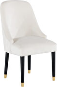 Gray velvet dining chair w/ golden tip legs by Meridian additional picture 5