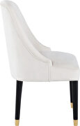Gray velvet dining chair w/ golden tip legs by Meridian additional picture 6