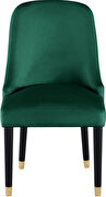 Green velvet dining chair w/ golden tip legs by Meridian additional picture 2