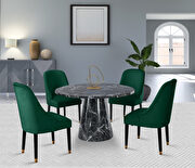 Green velvet dining chair w/ golden tip legs by Meridian additional picture 7