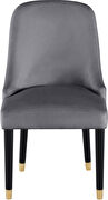 Gray velvet dining chair w/ golden tip legs by Meridian additional picture 2