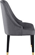 Gray velvet dining chair w/ golden tip legs by Meridian additional picture 4