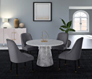 Gray velvet dining chair w/ golden tip legs by Meridian additional picture 7
