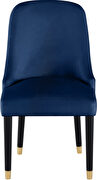 Navy velvet dining chair w/ golden tip legs by Meridian additional picture 2