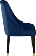 Navy velvet dining chair w/ golden tip legs by Meridian additional picture 4