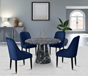 Navy velvet dining chair w/ golden tip legs by Meridian additional picture 7
