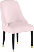 Pink velvet dining chair w/ golden tip legs by Meridian additional picture 3