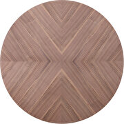 Stylish walnut brown / gold accent round dining table by Meridian additional picture 2