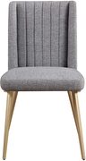Stylish walnut / gold dining table w/ gray chairs by Meridian additional picture 9