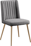 Stylish gray fabric chairs w/ gold legs by Meridian additional picture 2