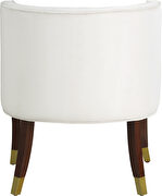 Rounded tufted back cream velvet dining chair by Meridian additional picture 3