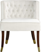 Rounded tufted back cream velvet dining chair by Meridian additional picture 5