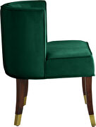 Rounded tufted back green velvet dining chair by Meridian additional picture 2