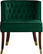 Rounded tufted back green velvet dining chair by Meridian additional picture 3