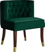 Rounded tufted back green velvet dining chair by Meridian additional picture 5
