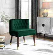 Rounded tufted back green velvet dining chair by Meridian additional picture 7