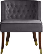 Rounded tufted back gray velvet dining chair by Meridian additional picture 5