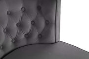 Rounded tufted back gray velvet dining chair by Meridian additional picture 6