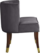 Rounded tufted back gray velvet dining chair by Meridian additional picture 7