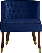 Rounded tufted back navy velvet dining chair by Meridian additional picture 5