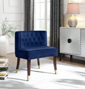 Rounded tufted back navy velvet dining chair by Meridian additional picture 6