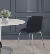 Chrome base / black plastic contemporary dining chair by Meridian additional picture 2