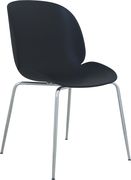 Chrome base / black plastic contemporary dining chair by Meridian additional picture 5
