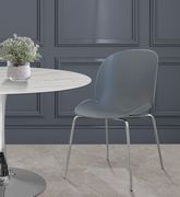 Chrome base / gray plastic contemporary dining chair by Meridian additional picture 2
