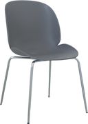 Chrome base / gray plastic contemporary dining chair by Meridian additional picture 4