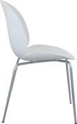 Chrome base / white plastic contemporary dining chair by Meridian additional picture 3