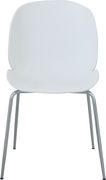 Chrome base / white plastic contemporary dining chair by Meridian additional picture 5