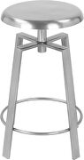 Adjustable silver chrome finish bar stool additional photo 4 of 7