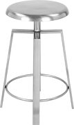 Adjustable silver chrome finish bar stool additional photo 5 of 7