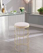 Brushed gold / cream velvet seat counter stool by Meridian additional picture 2