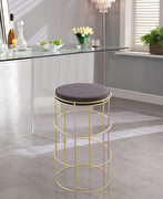 Brushed gold / gray velvet seat counter stool by Meridian additional picture 2
