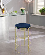 Brushed gold / navy velvet seat counter stool by Meridian additional picture 2