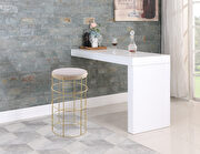 Wire gold chrome / cream velvet counter style stool by Meridian additional picture 2