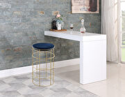 Wire gold chrome / navy velvet counter style stool by Meridian additional picture 2