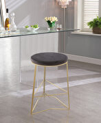Gray velvet seat / gold steel bar stool by Meridian additional picture 2
