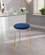 Navy velvet seat / gold steel bar stool by Meridian additional picture 2